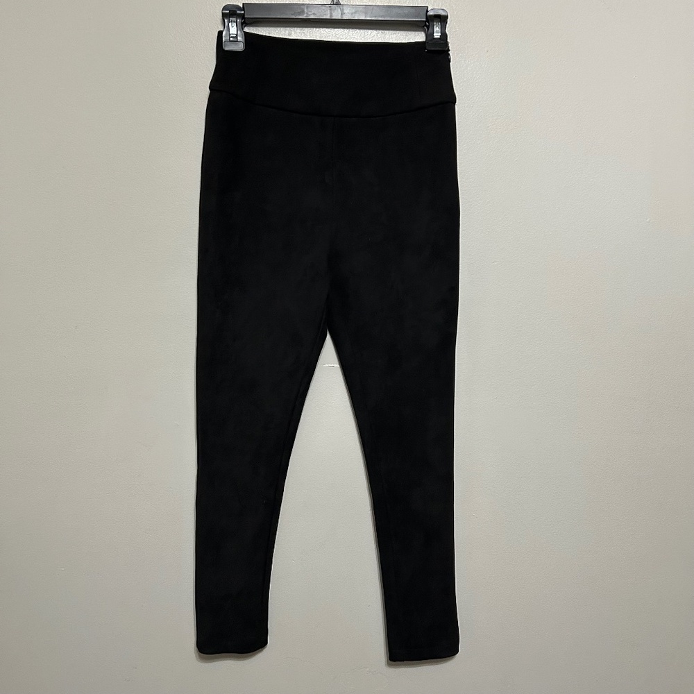 Asilio Womens Pants XS Black Leather Suede Zip Skinny Ankle Leggings Classic Y2k